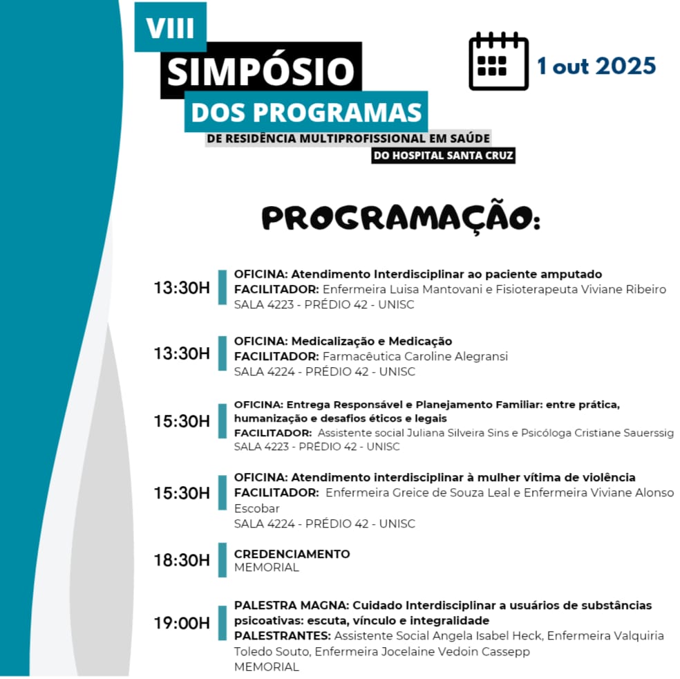 VIII Simpósio dos Programas de Residência Multiprofissional em Saúde do Hospital Santa Cruz